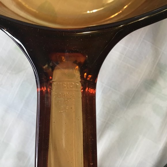 Vintage Large Vision Corningware Amber Glass Pot with Lid - Picture 7 of 7